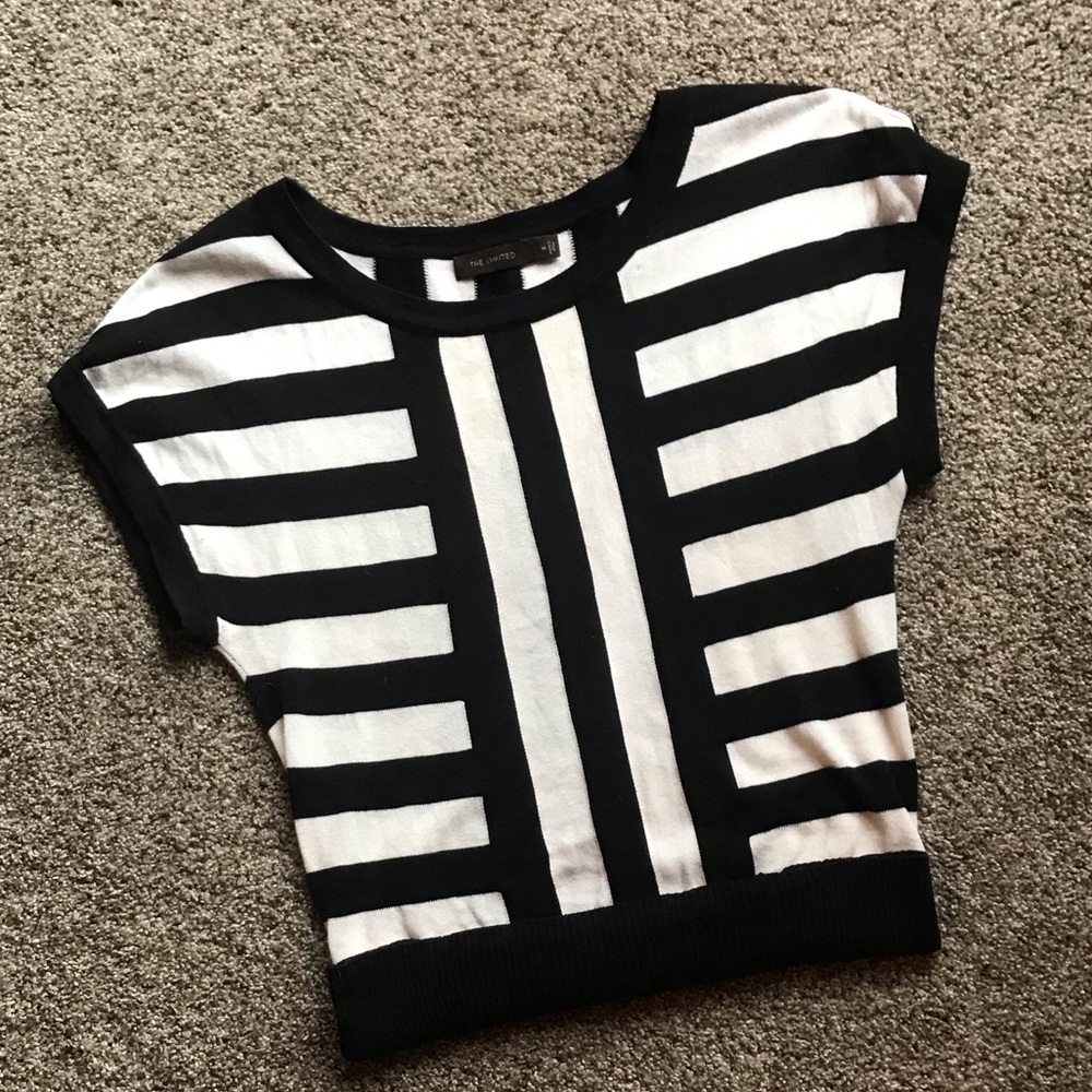 Black & White Striped Knit Top